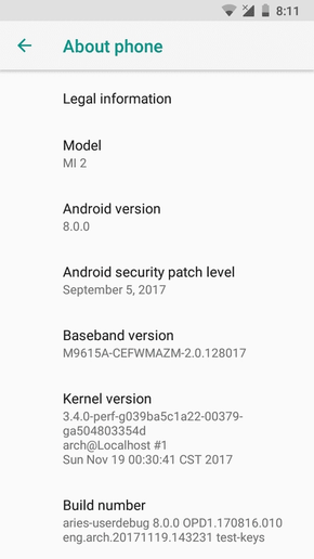小米2,小米2Android 8.0,Android 8.0刷机包下载